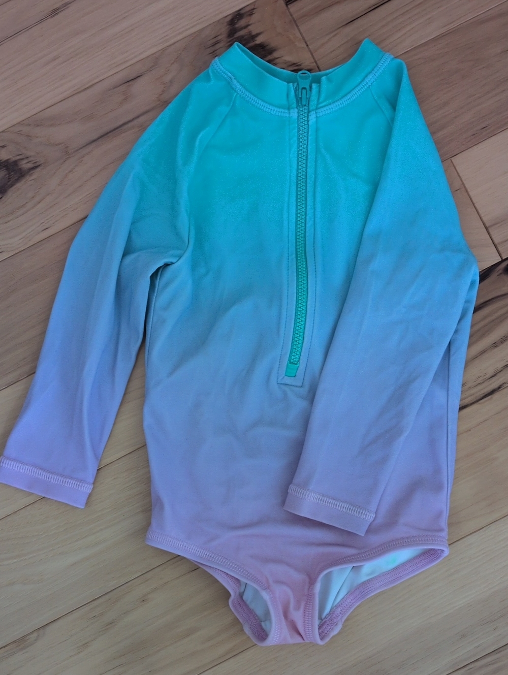Hanna Andersson Ombre Aqua to Lavender Long Sleeve Rashguard